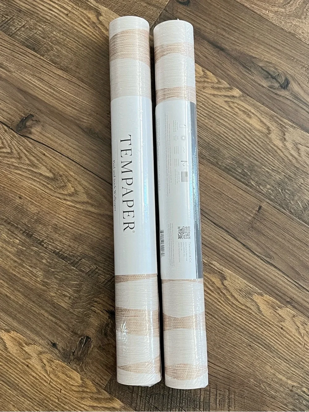 NWT TEMPAPER & Co Faux Grasscloth Geo Peel & Stick Wallpaper 2 Dbl Rolls GG5003